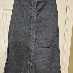 Vintage Long Grey Blue Denim Skirt